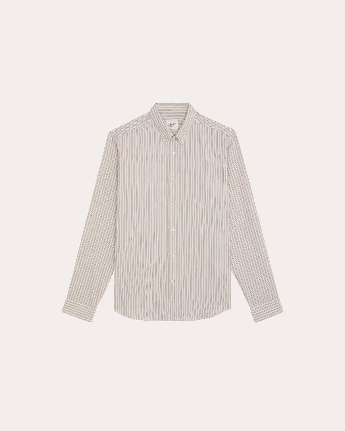 Chemise décontractée en coton rayé bordeaux
