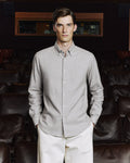 Chemise en flanelle de coton chevrons gris
