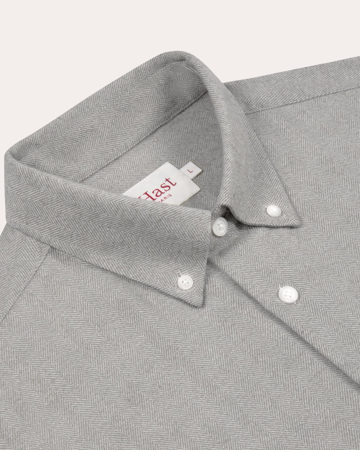 Chemise en flanelle de coton chevrons gris
