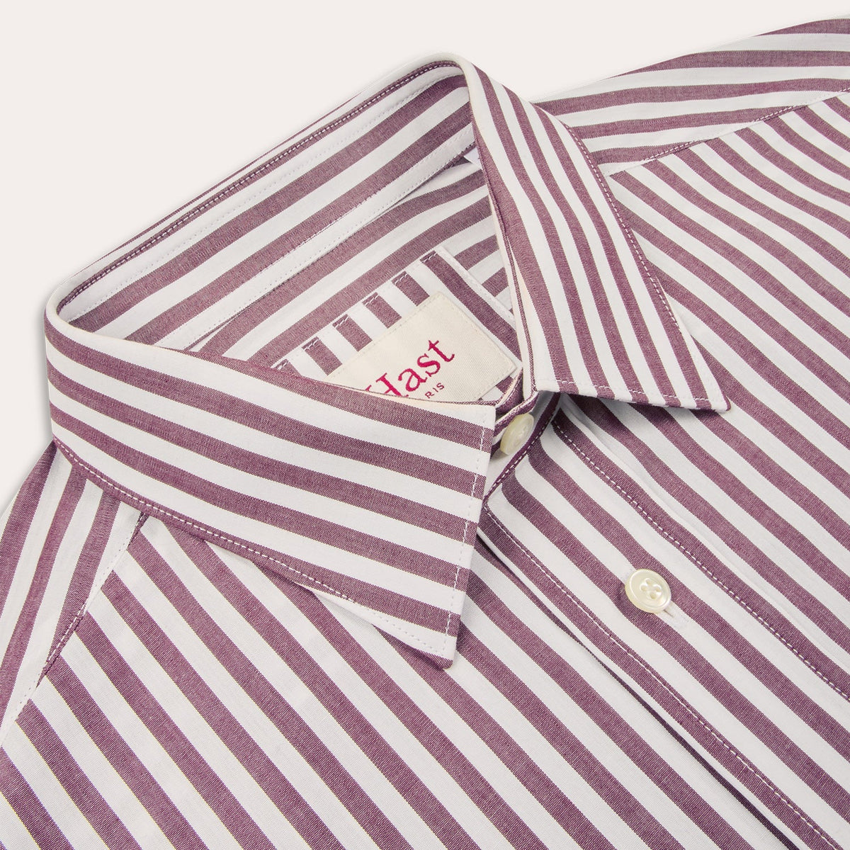 Chemise à rayures bordeaux en coton