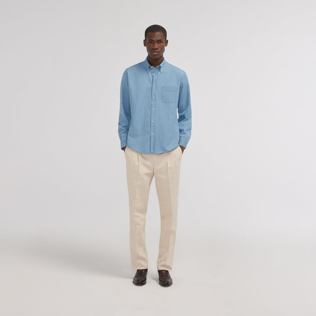 Chemise en denim bleu clair