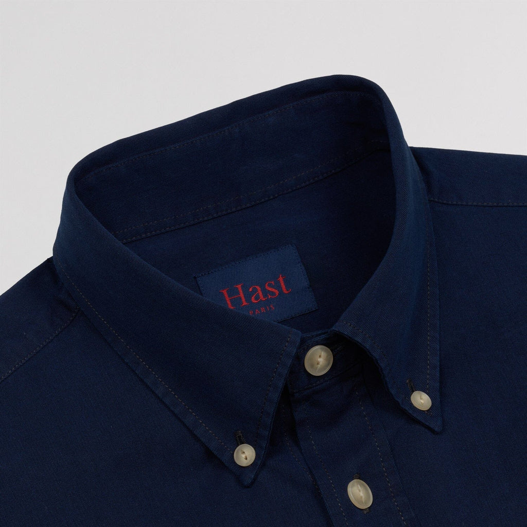 Chemise en denim bleu foncé