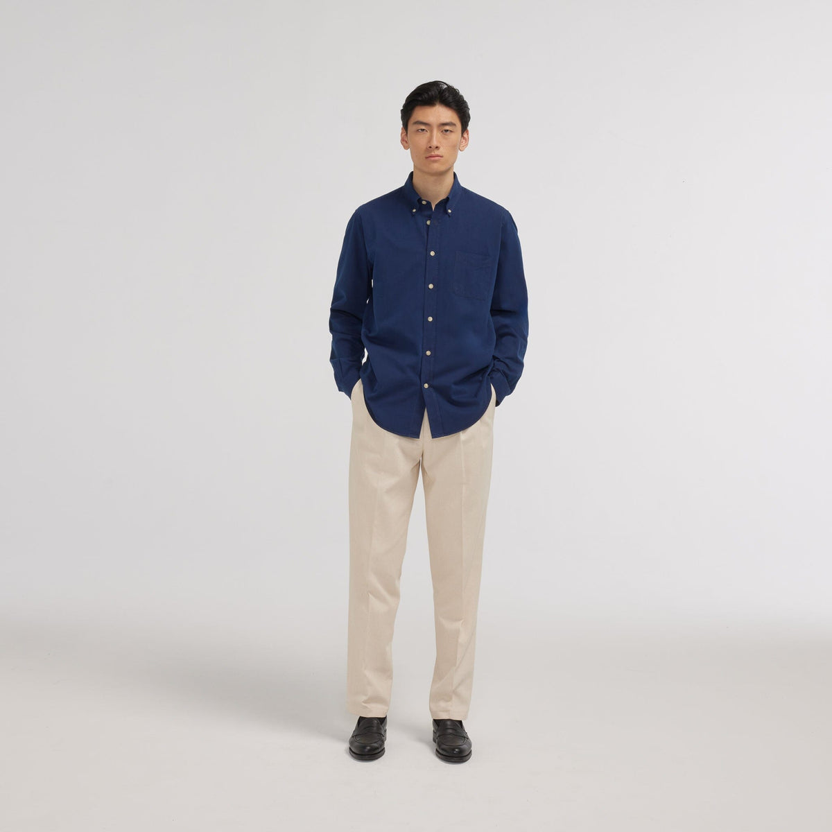 Chemise en denim bleu foncé