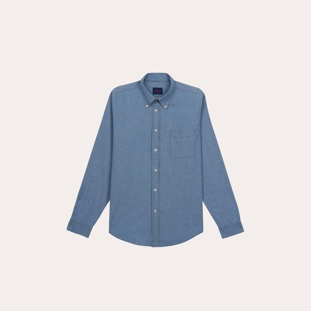 Chemise en chambray bleue