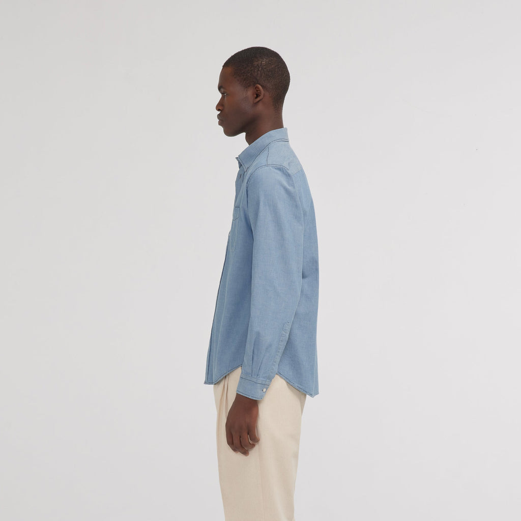 Chemise en chambray bleue