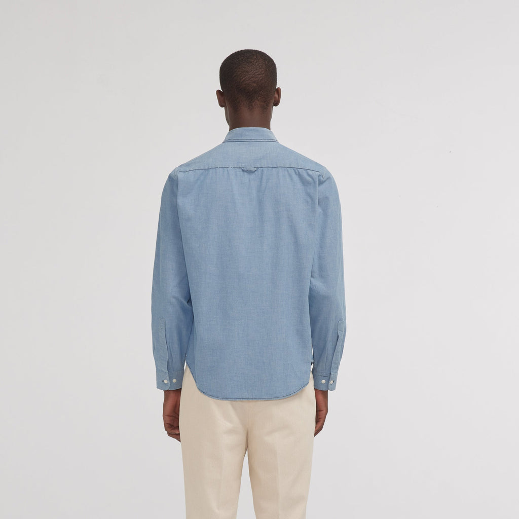 Chemise en chambray bleue
