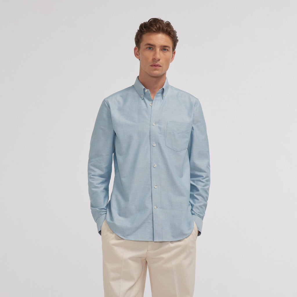 Chemise en oxford verte