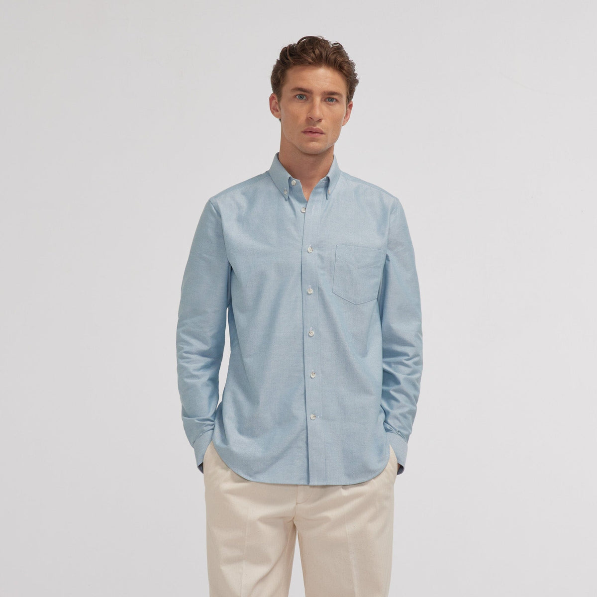 Chemise en oxford verte