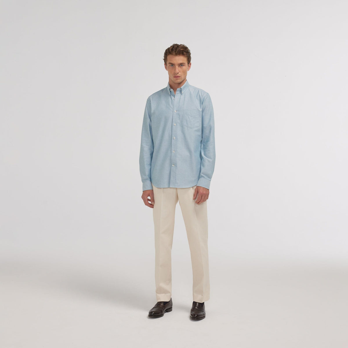 Chemise en oxford verte