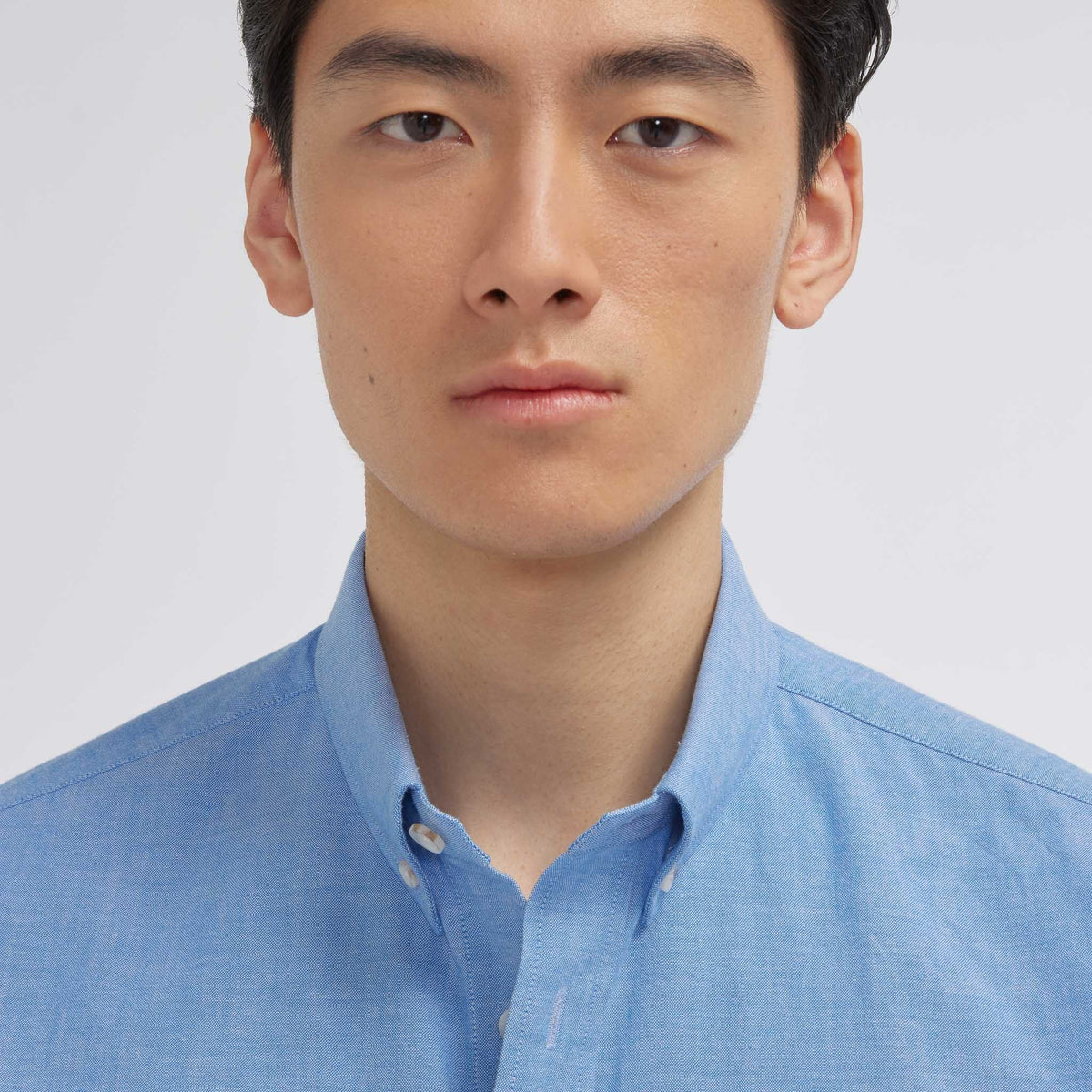 Chemise en oxford bleue