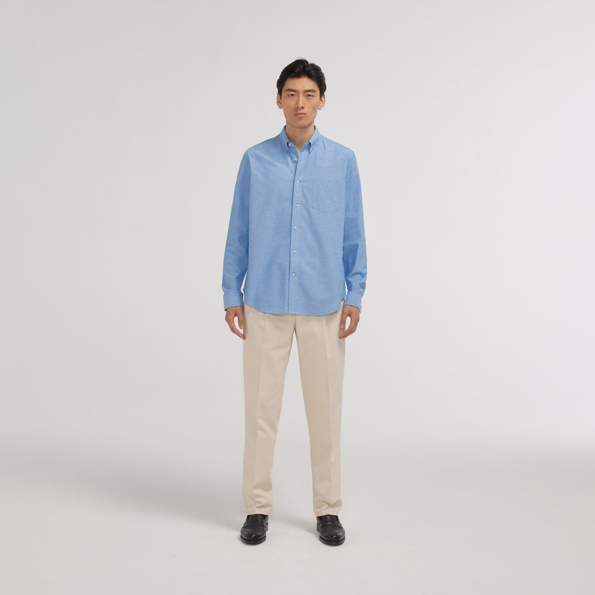 Chemise en oxford bleue