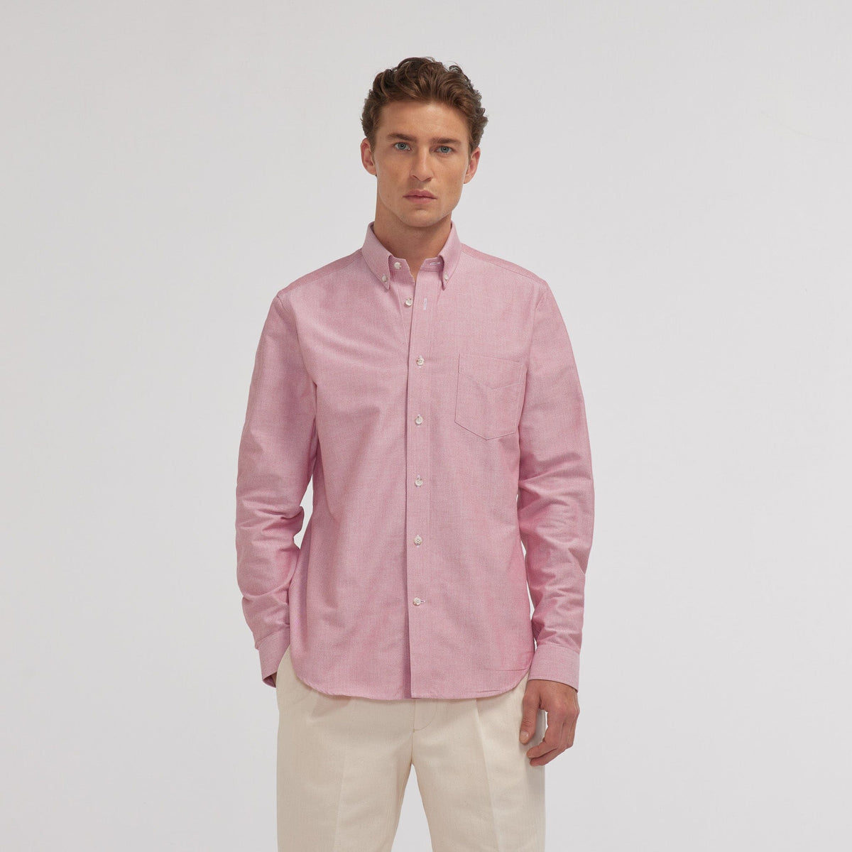 Chemise en oxford bordeaux