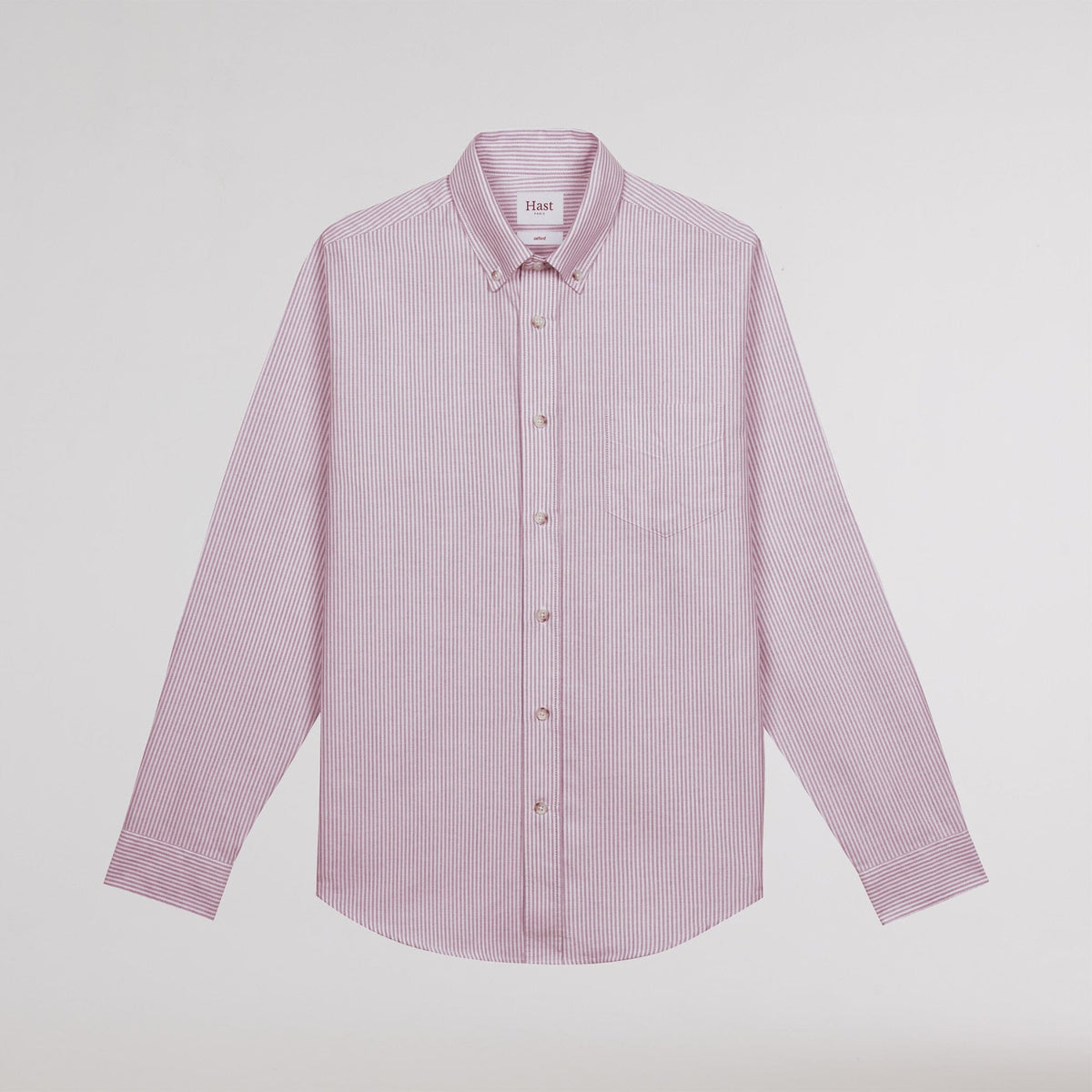Chemise en oxford à rayures bordeaux