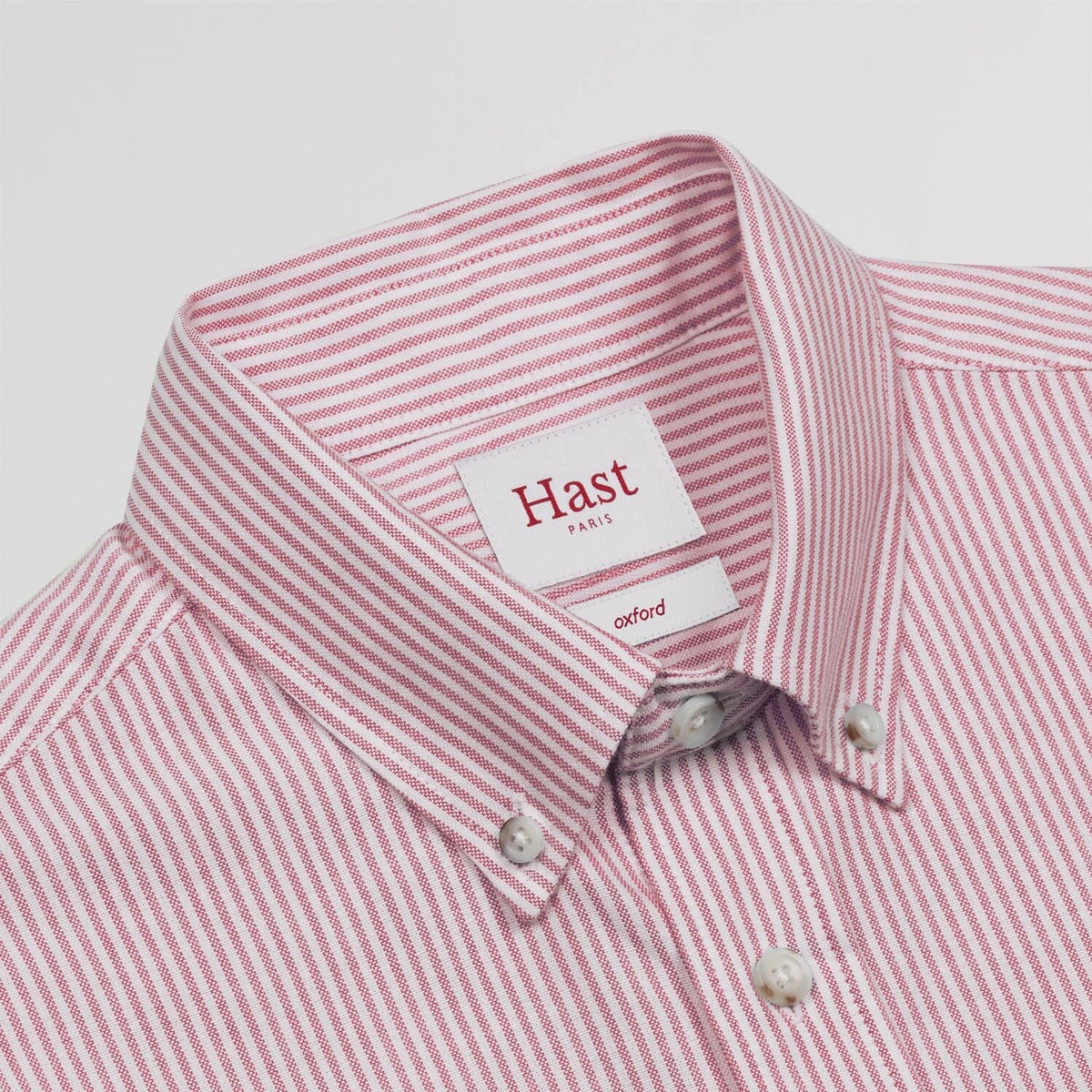 Chemise en oxford à rayures bordeaux