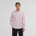 Chemise en oxford à rayures bordeaux