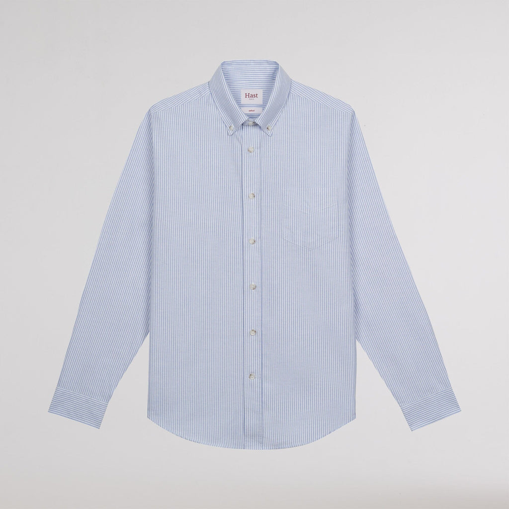 Chemise en oxford à rayures bleu ciel