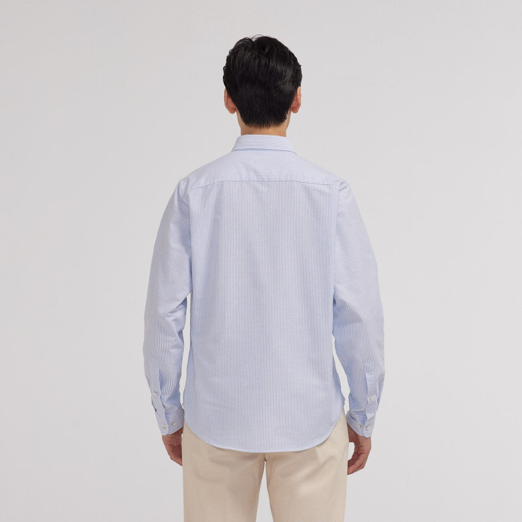 Chemise en oxford à rayures bleu ciel