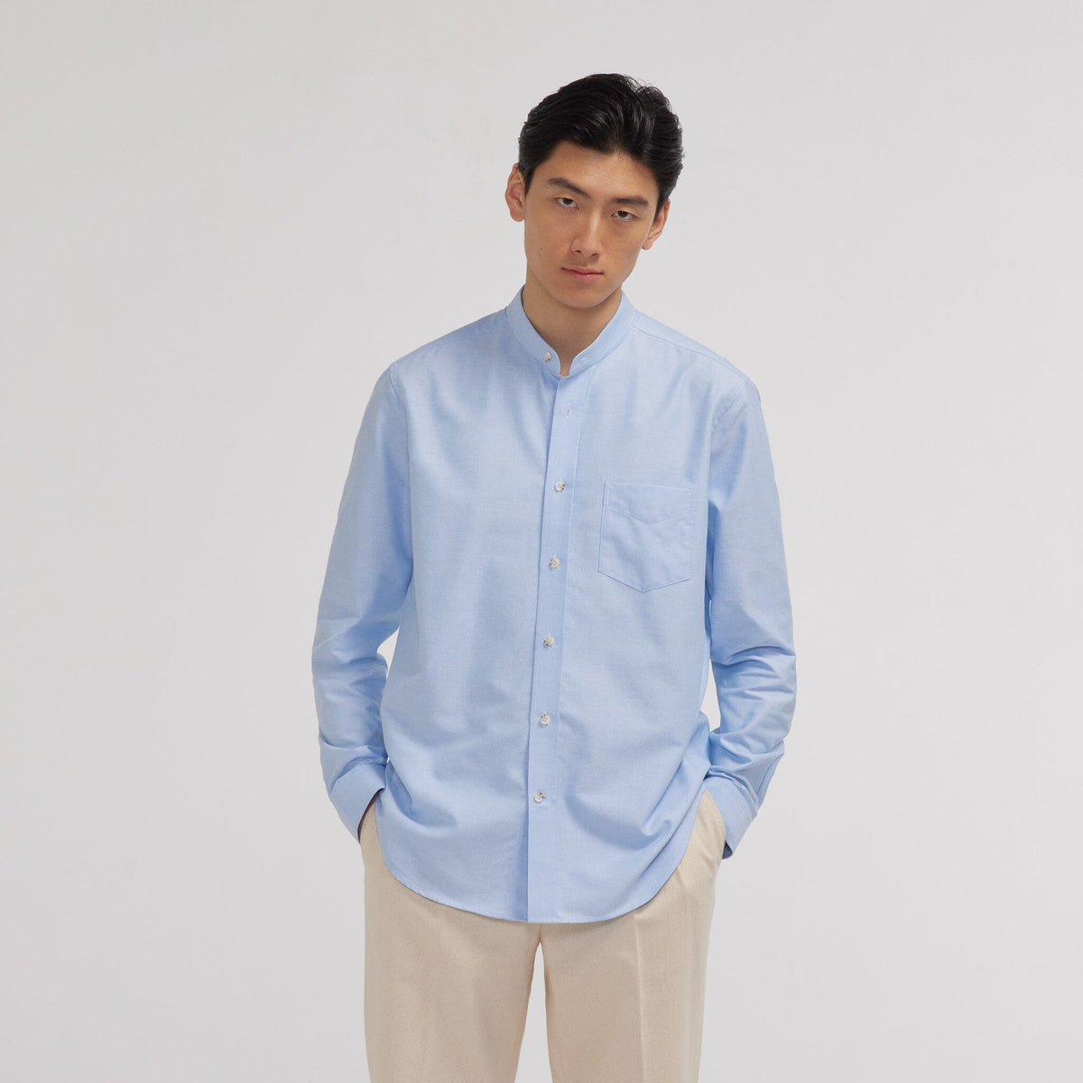 Chemise en oxford bleu ciel