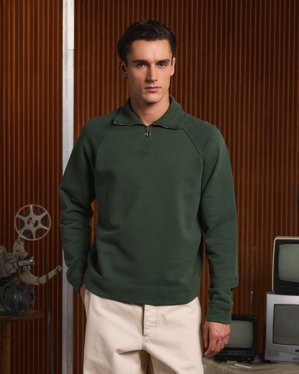 Sweat en coton vert
