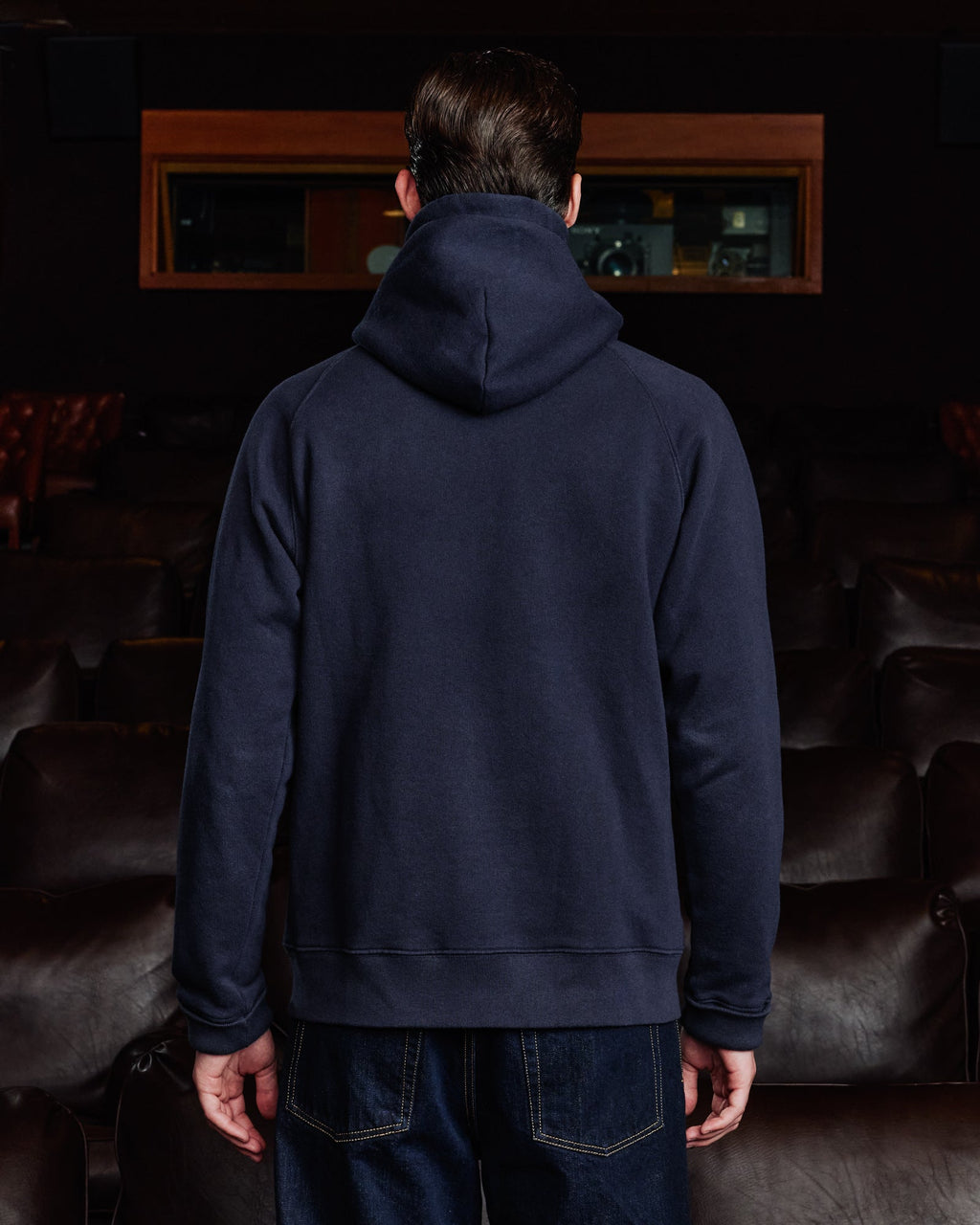 Sweat à capuche zippé marine