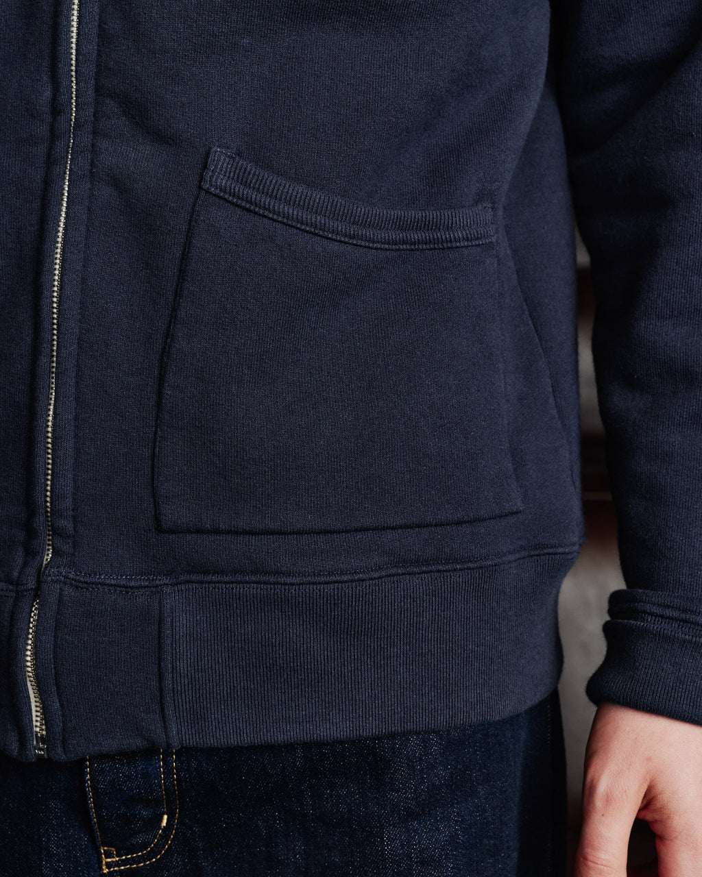 Sweat à capuche zippé marine