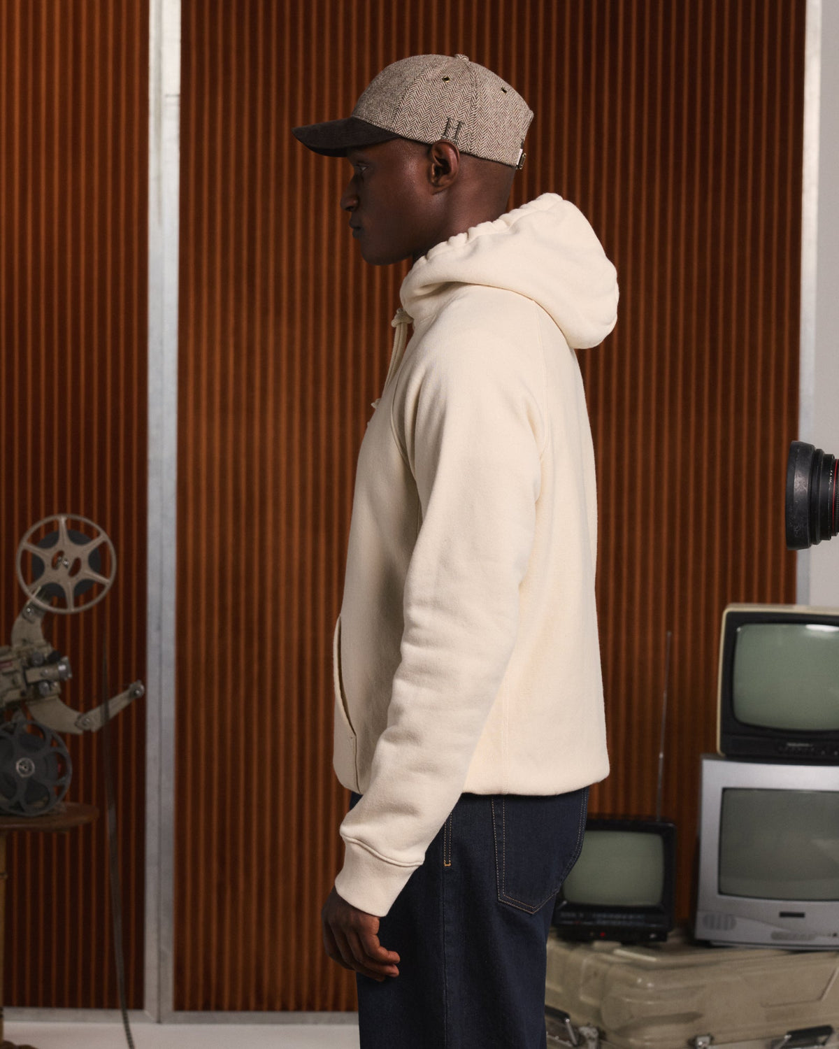 Hoodie en coton épais écru