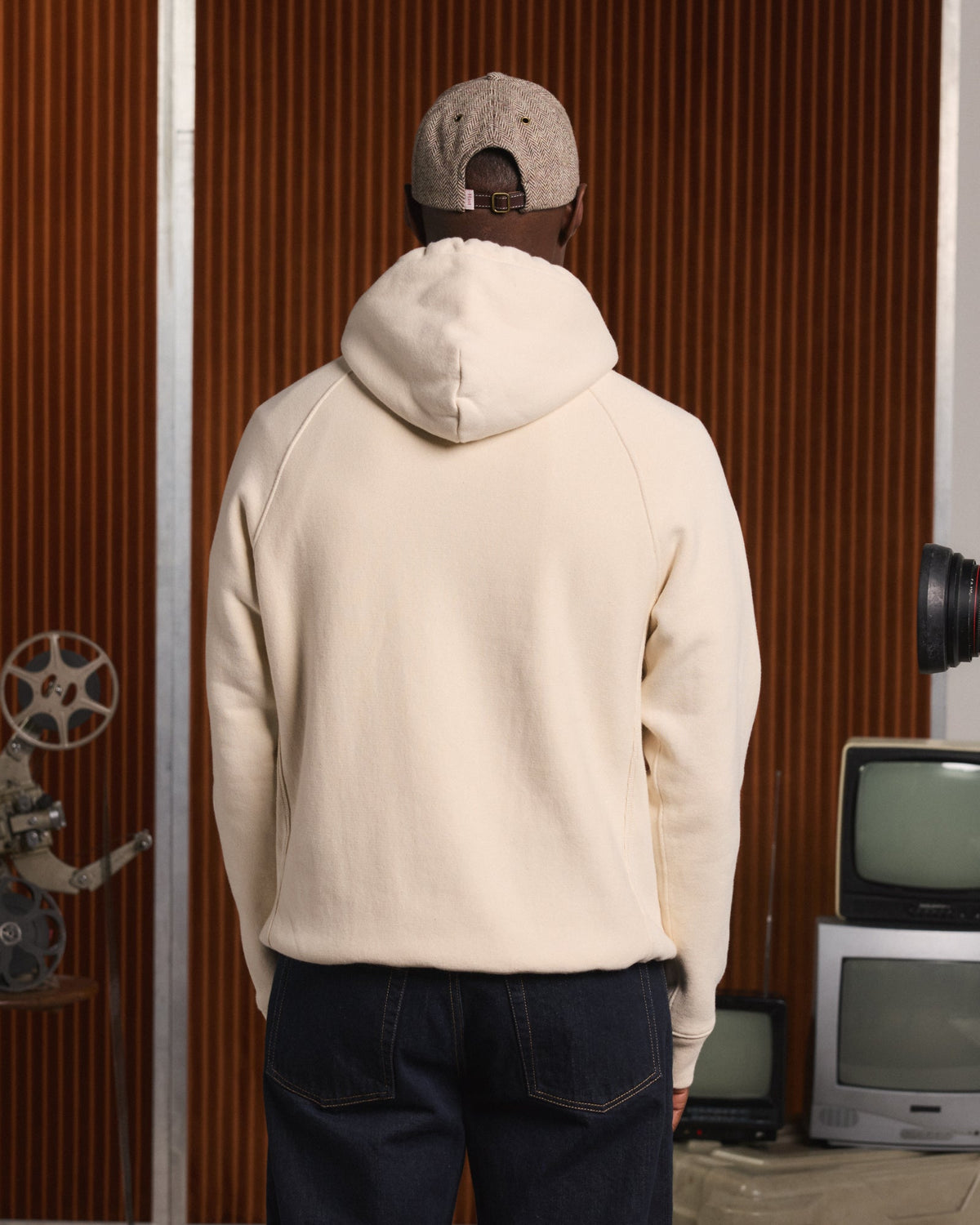 Hoodie en coton épais écru