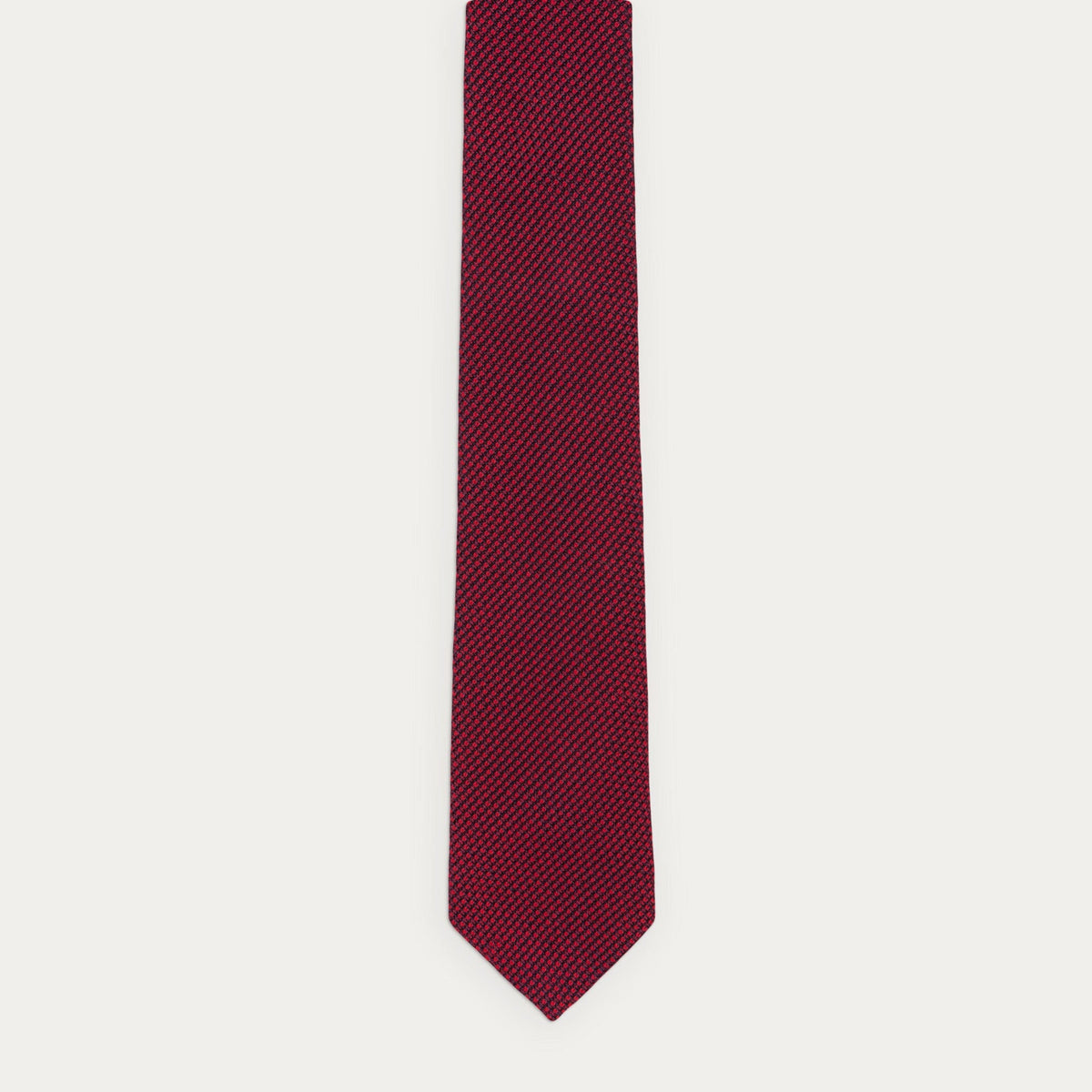 Cravate rouge en grenadine de soie et coton