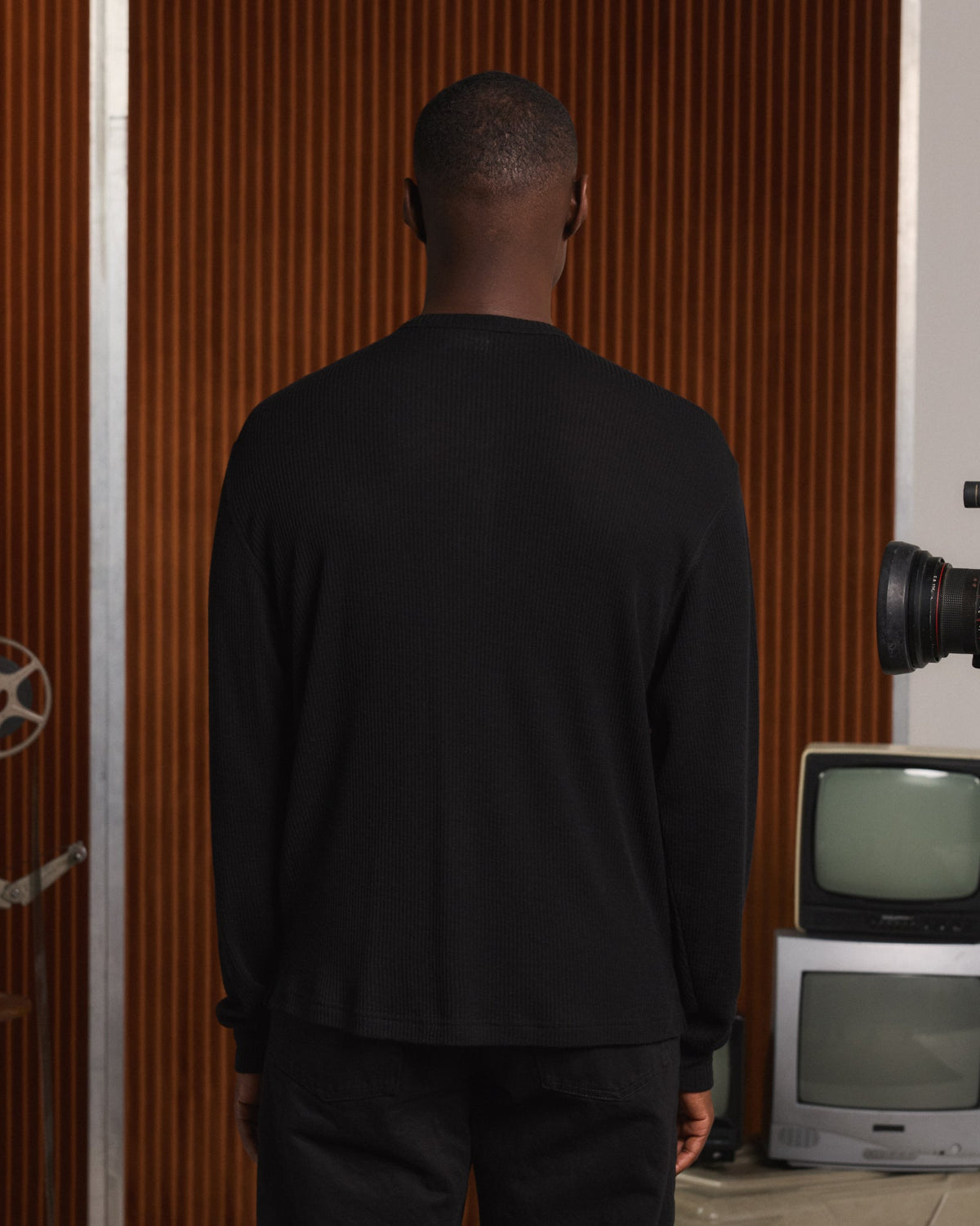 Henley en laine noire