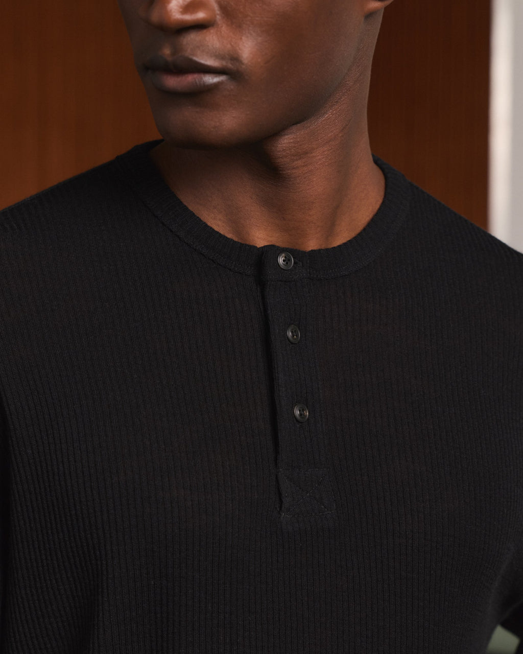 Henley en laine noire