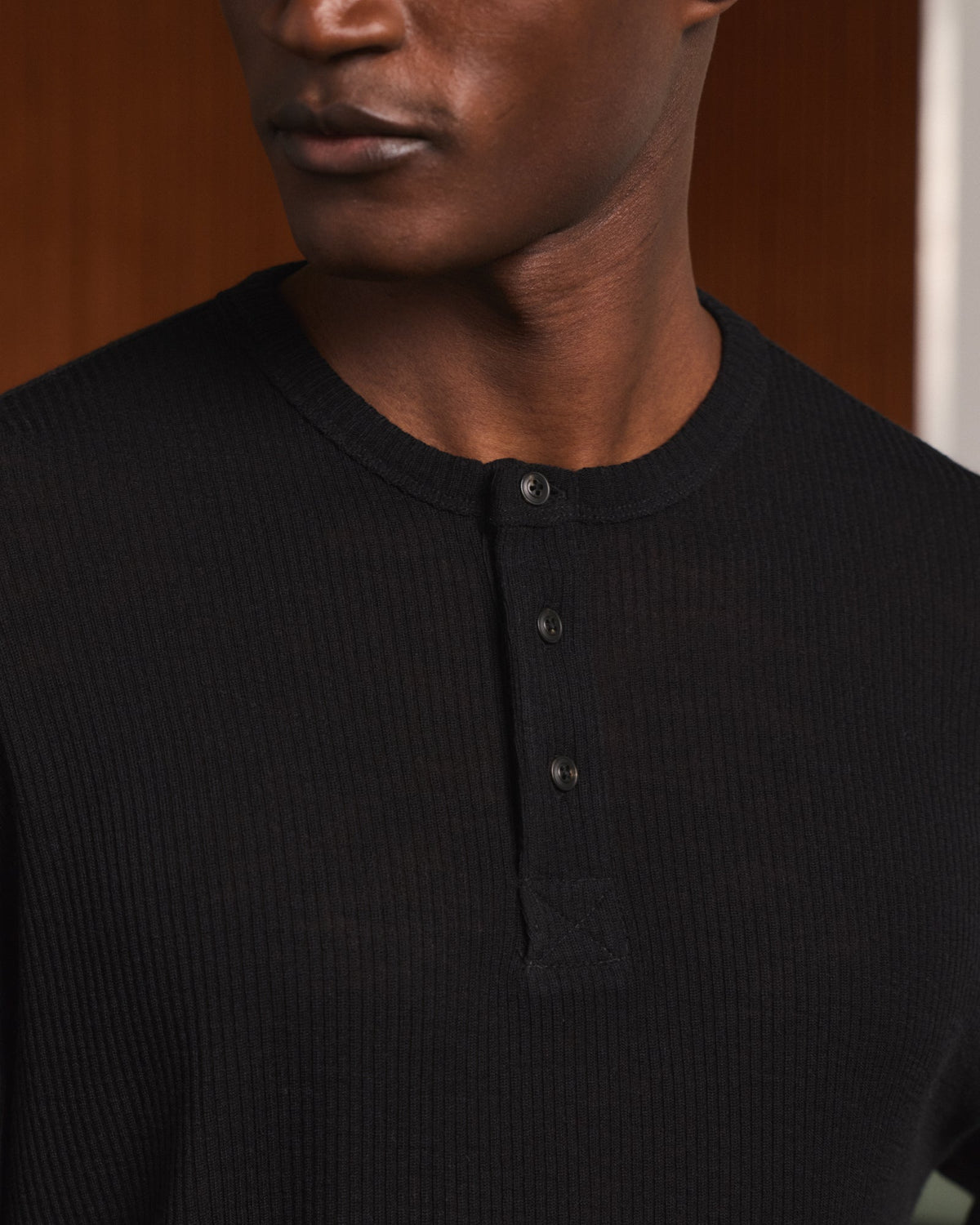 Henley en laine noire