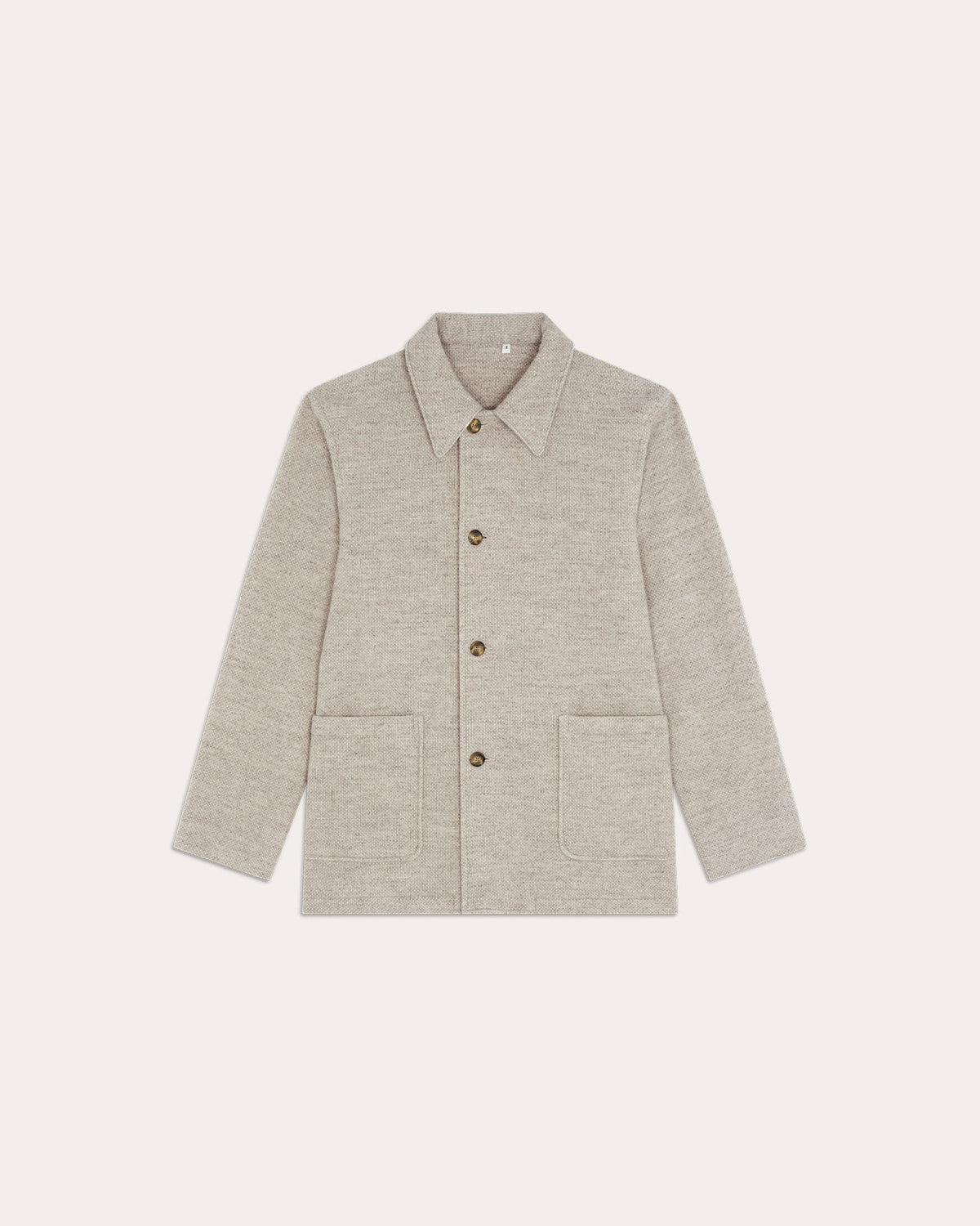 Veste de travail en laine écru chinée