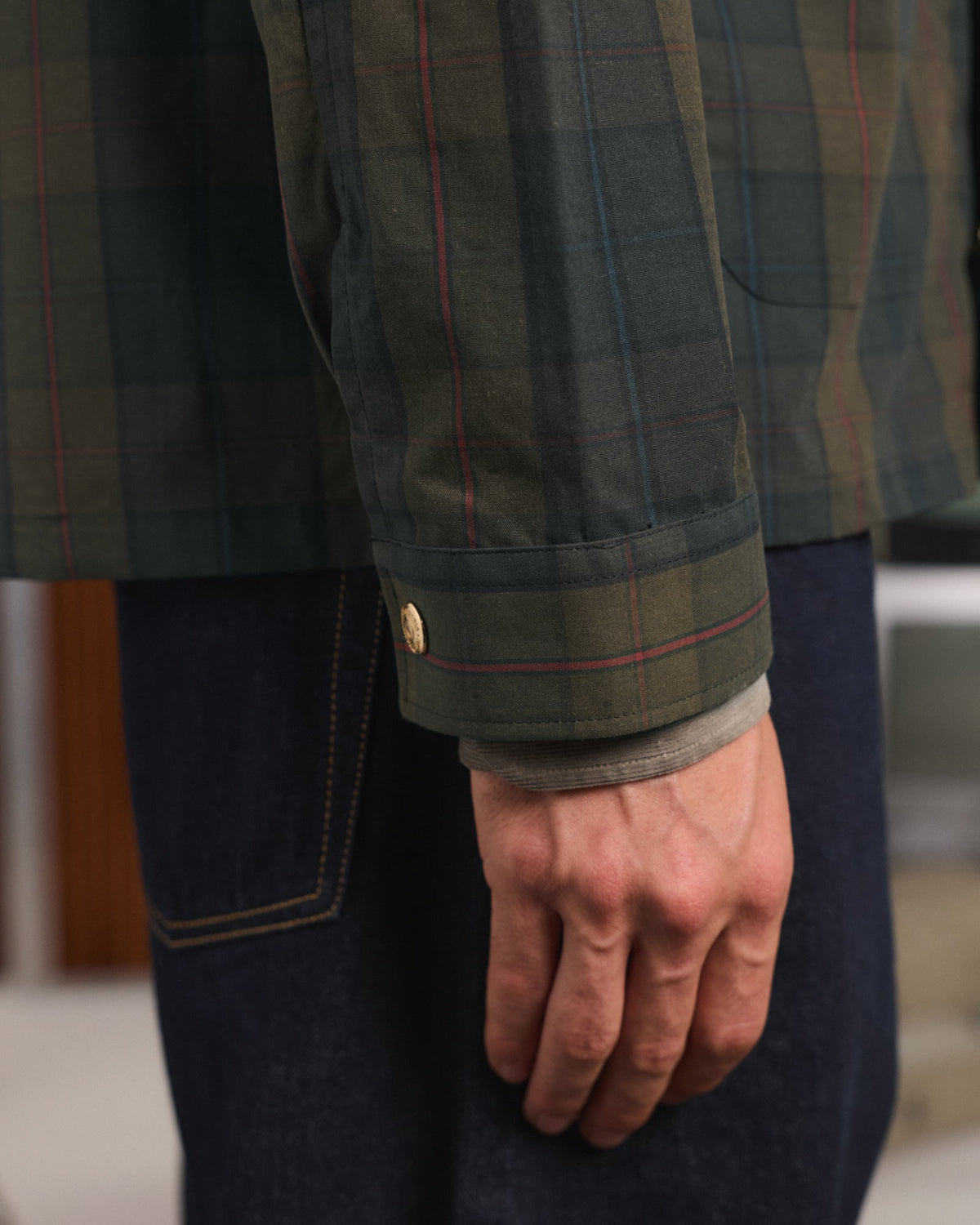 Veste en tartan vert Halley Stevensons