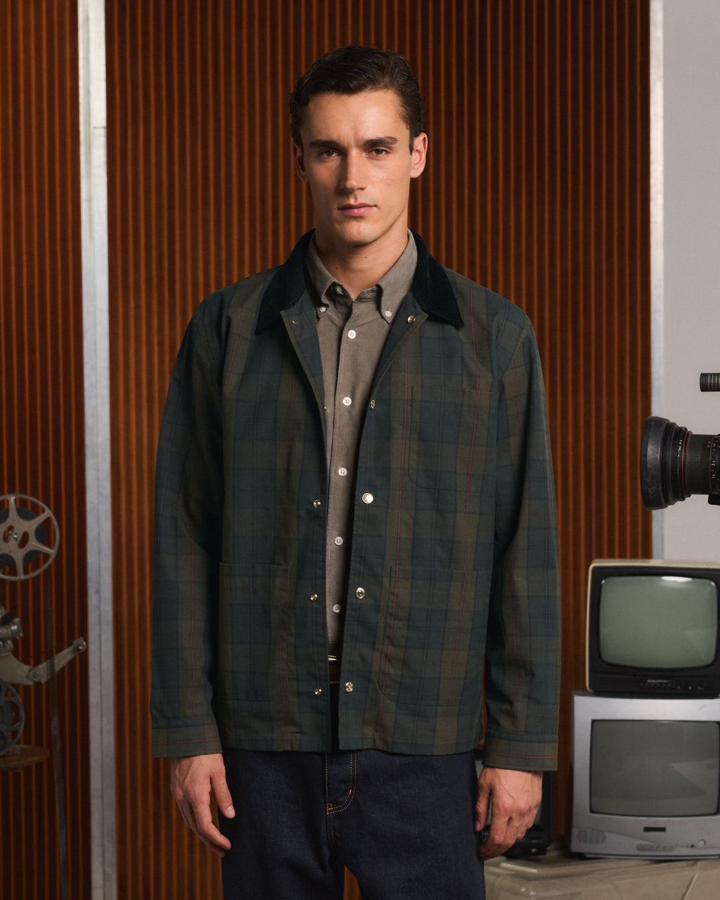 Veste en tartan vert Halley Stevensons