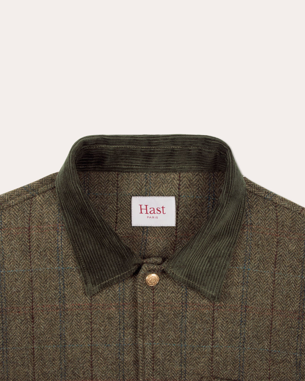Veste en tweed de laine verte à chevrons