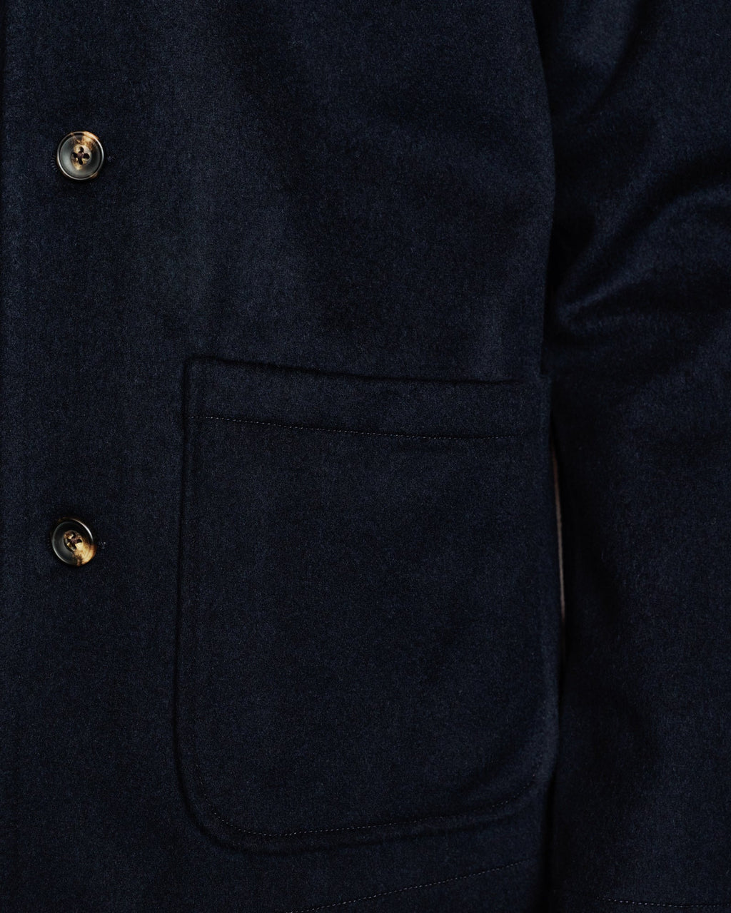 Veste de travail col officier en laine Loden marine