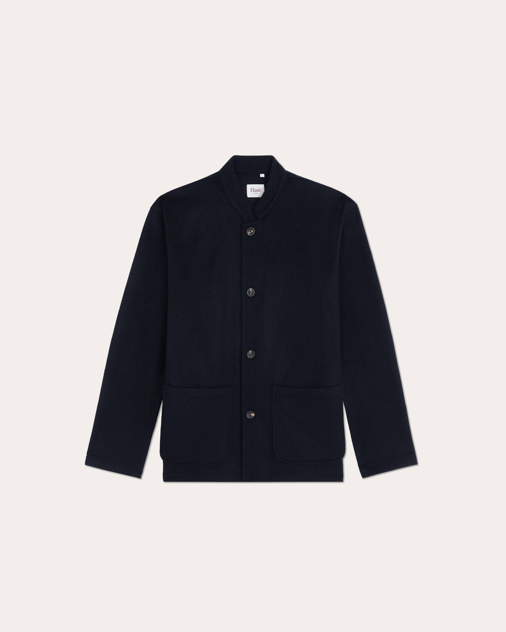 Veste de travail col officier en laine Loden marine