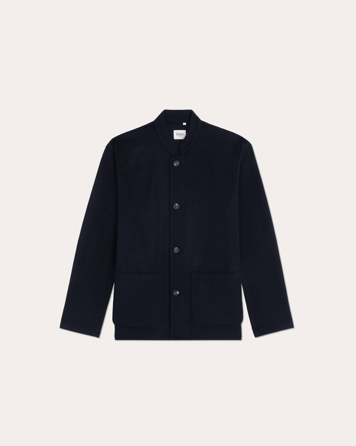 Veste de travail col officier en laine Loden marine