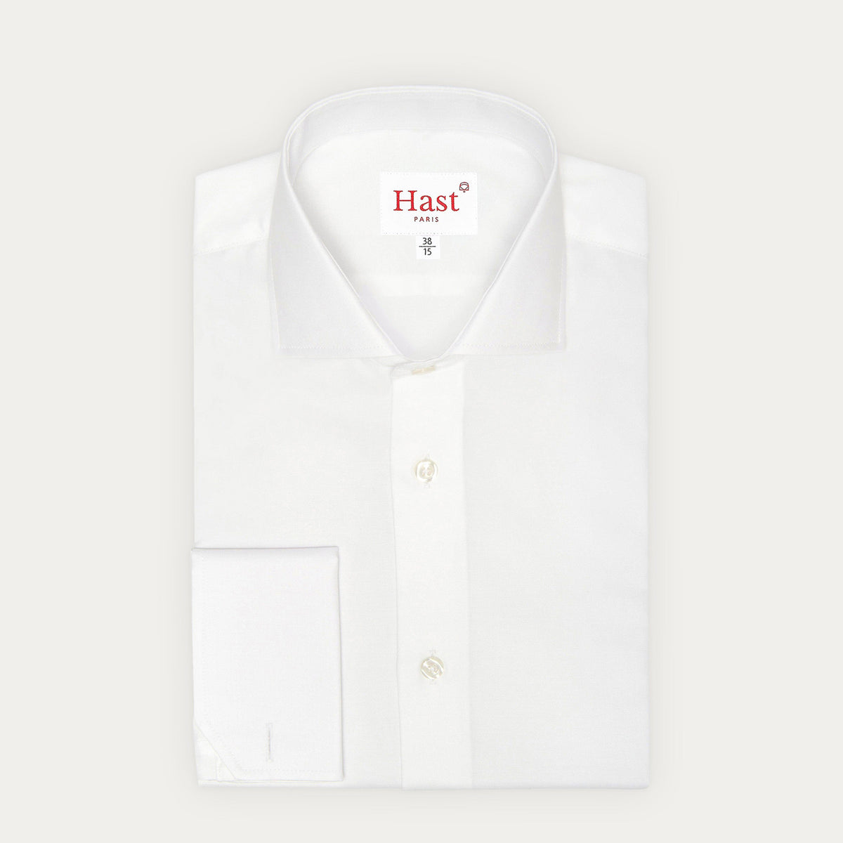 Chemise en oxford double retors blanche à poignets mousquetaires