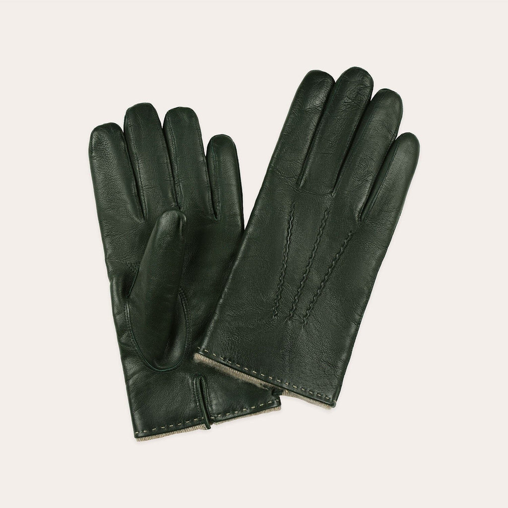 Gants en cuir vert forêt