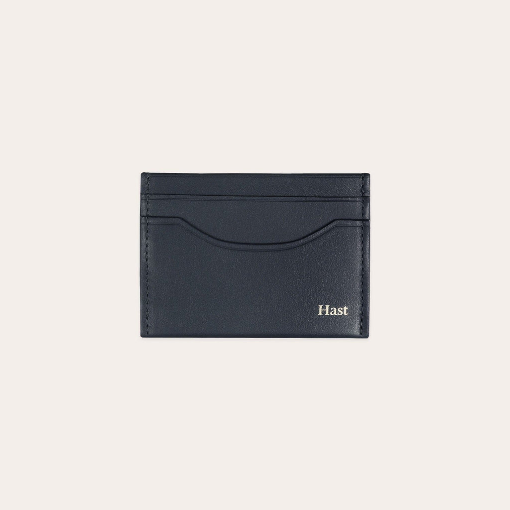 Porte-cartes en cuir lisse marine