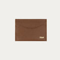 Porte-cartes marron en cuir grainé
